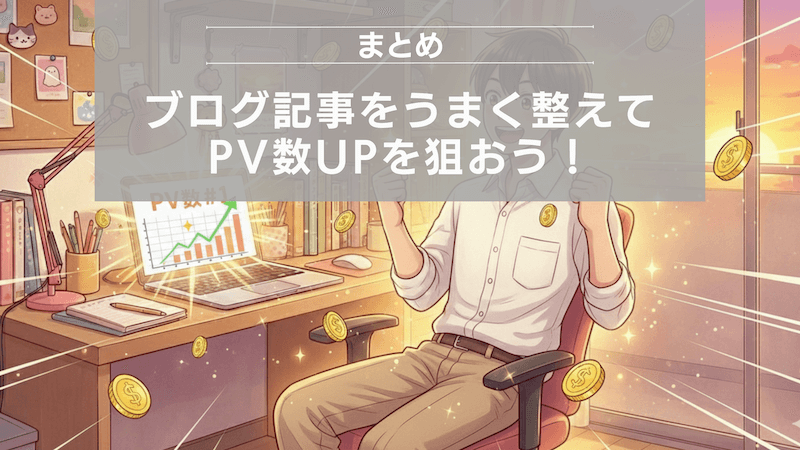 まとめ：ブログ記事をうまく整えてPV数UPを狙おう！