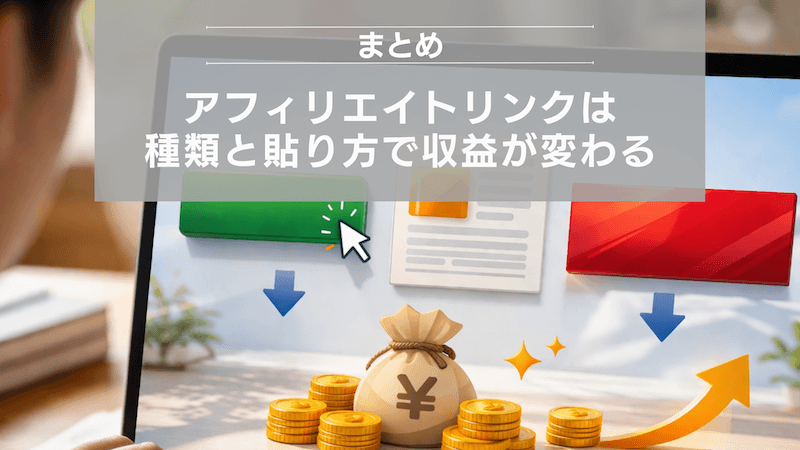 まとめ：アフィリエイトリンクは種類と貼り方で収益が変わる