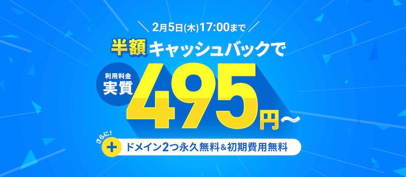 利用料金半額キャッシュバックキャンペーン