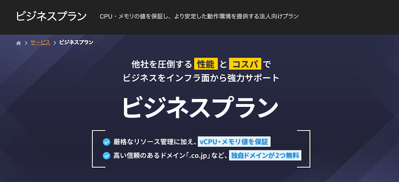 法人向けビジネスプラン