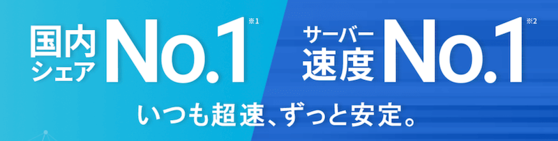 国内シェア数No.1の人気サーバーである