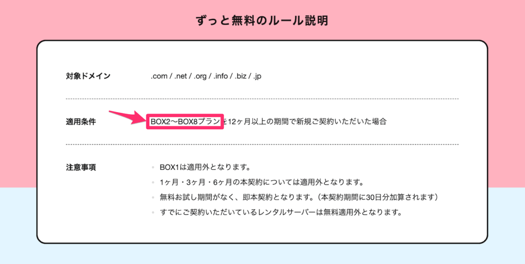 ①：BOX2以上のプランで新規契約する