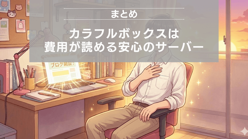 まとめ:カラフルボックスは費用が読める安心のサーバー