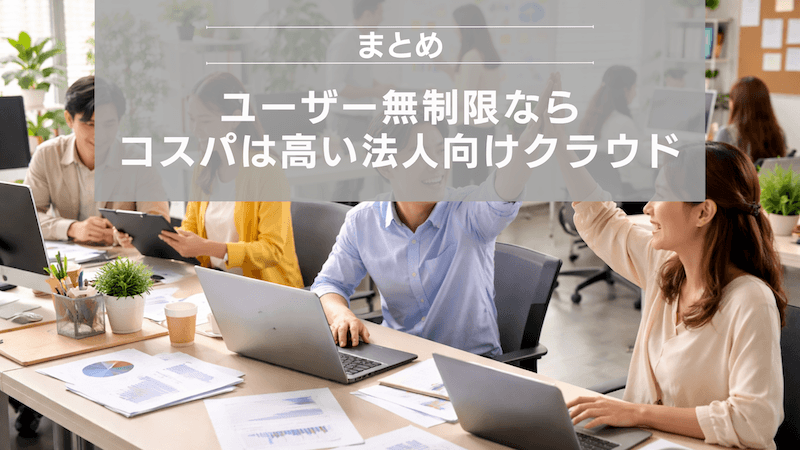 まとめ:ユーザー無制限ならコスパは高い法人向けクラウド